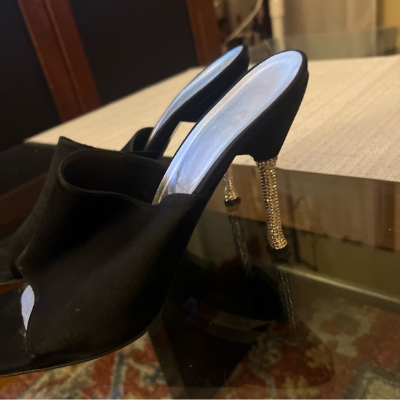 Stuart  Weitzman black heels with Swarovski crystals heels, - Picture 6 of 11